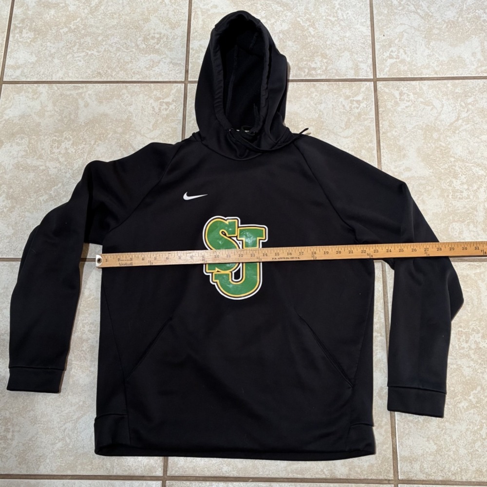 Mens L Nike St Joseph Black Dri Fit Pullover Hooded Sweatshirt Pockets‎ School